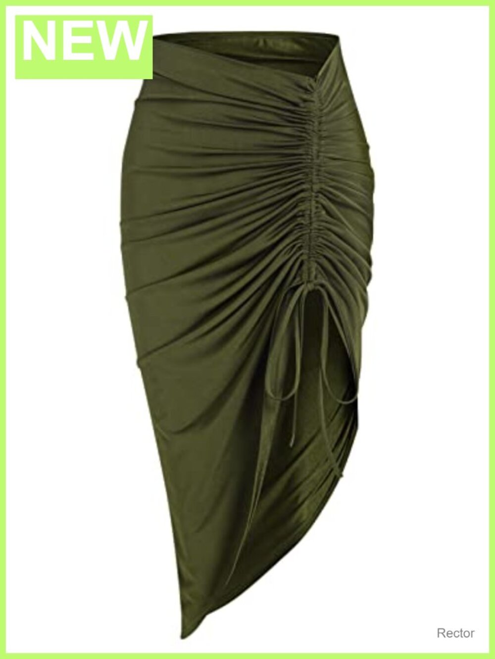 Women's Boho Asymmetrical High Waist Ruched Skirt Polyester Spandex
